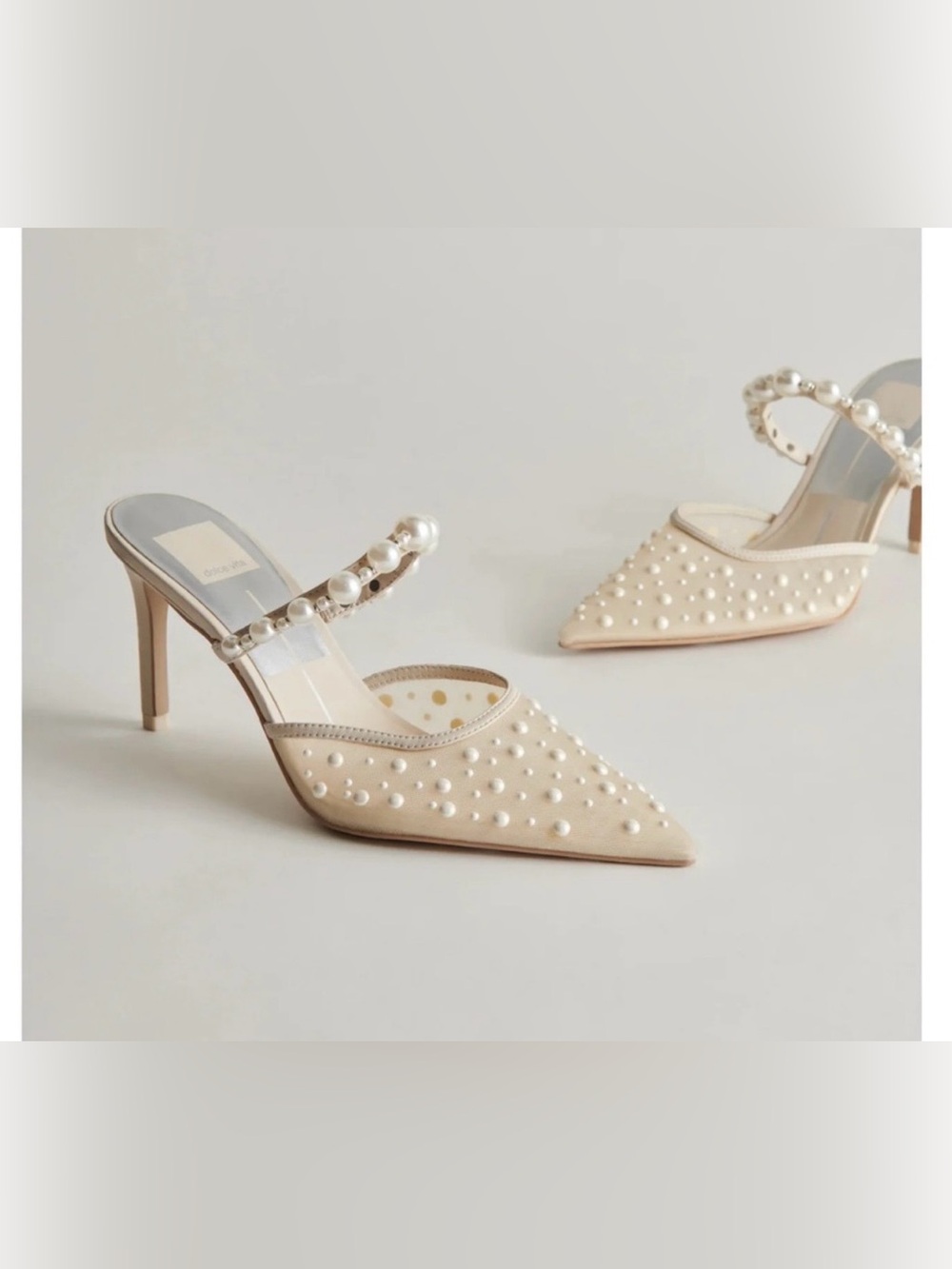 Dolce Vita New without box Pearl Embellished Pointed Toe Women’s Mules - Cream